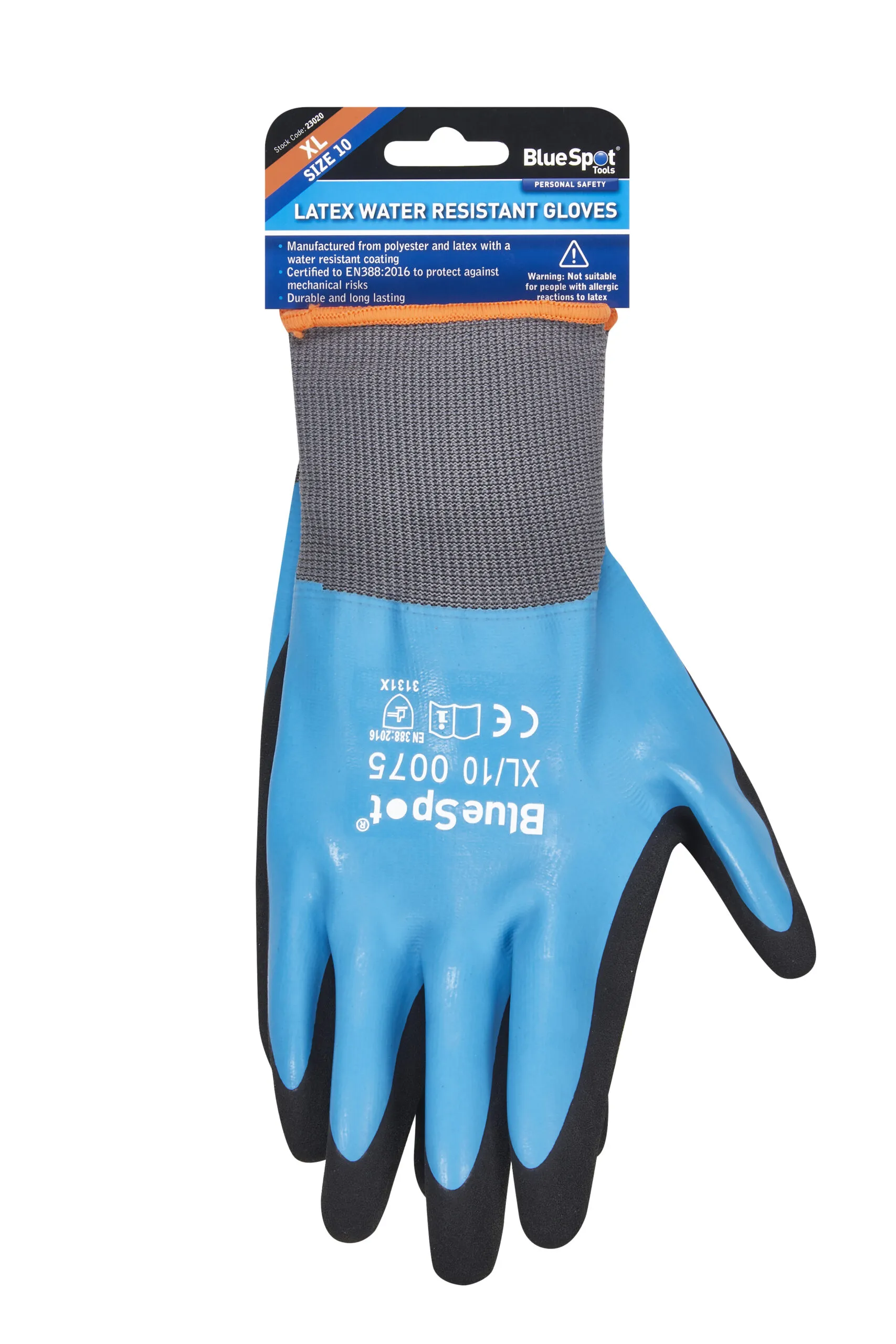 Blue Spot Tools – Latex Water Resistant Work Gloves – XL (23020) Blue Spot Tools – Latex Water Resistant Work Gloves – XL (23020)