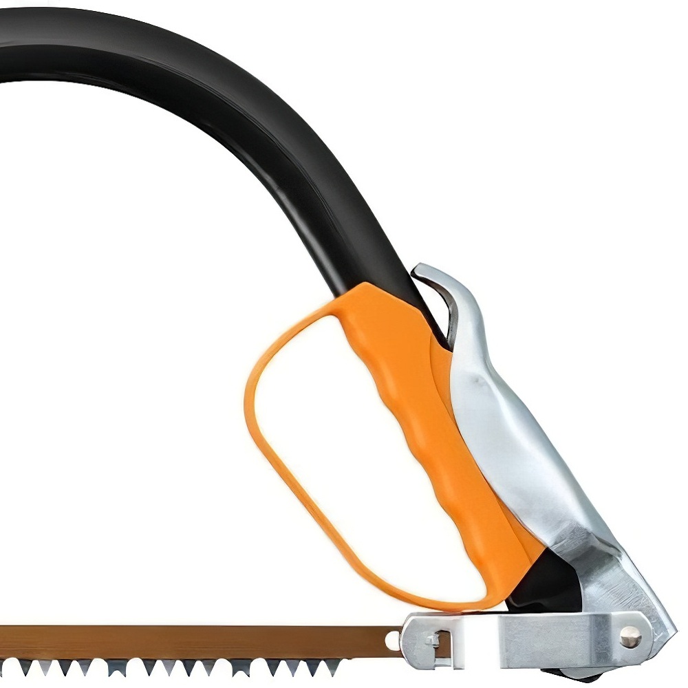 Fiskars 21-Inch Tree Pruning Bowsaw closeup blade tensioning mechanism