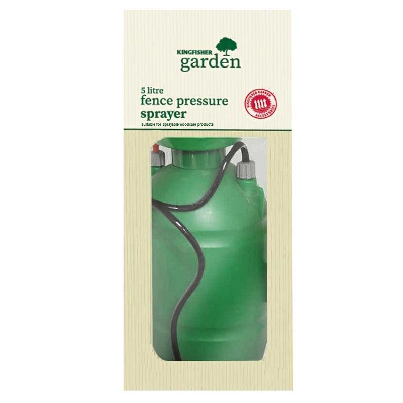 Green Kingfisher Garden Fence Pressure Sprayer with Trigger Lock, 5 litre capacity.