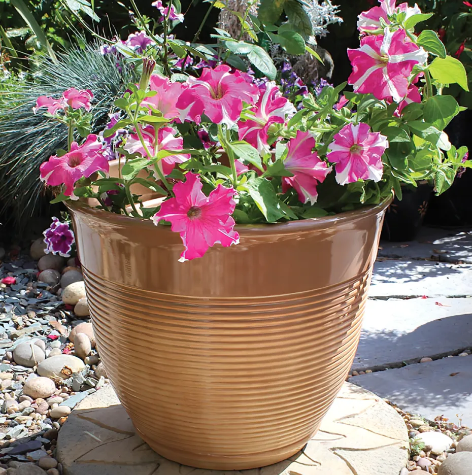 Kingfisher Garden Ceramic Mottled Flower Pot – 15 Inch (PPOTB13)