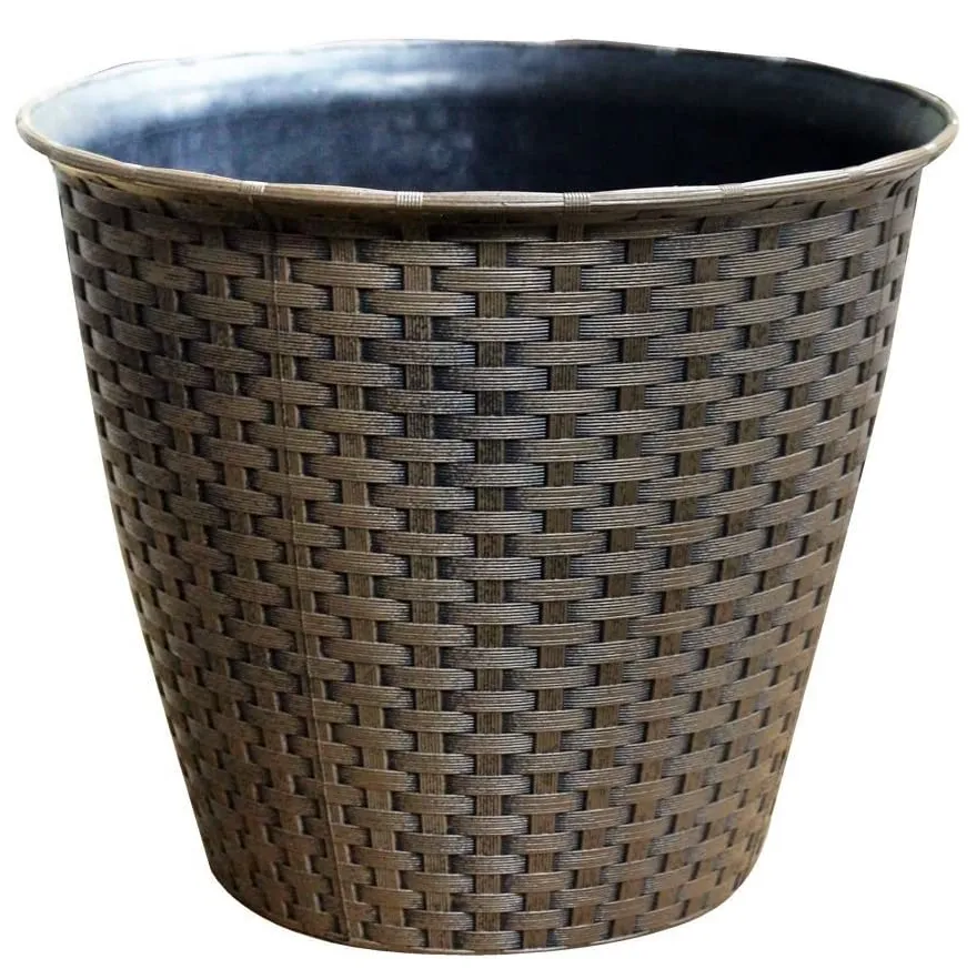 Kingfisher Garden 13.5 Inch Interwoven Rattan Garden Flower Pot (PPOT03)