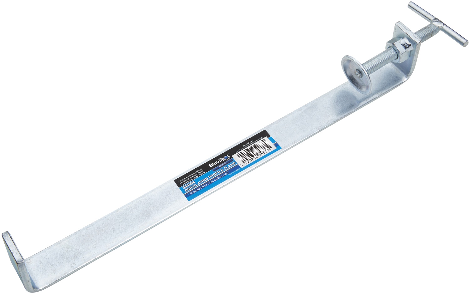 Blue Spot Tools HD Bricklaying Profile Clamp 300mm with metal construction and adjustable screw mechanism.
