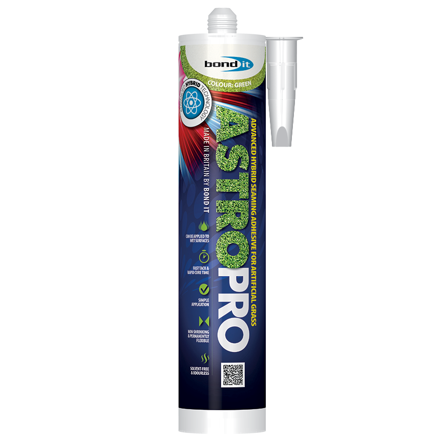 Tube of Bond It Astro Turf Pro Adhesive for artificial grass installation in green.