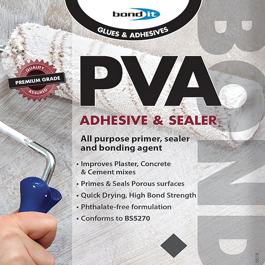 Bond It PVA Adhesive and Sealer with roller application, premium grade assurance.
