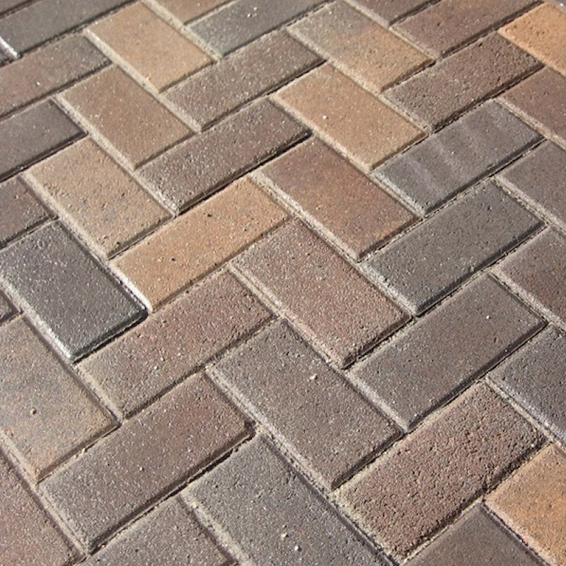 Close-up of block paving with a clear coat finish