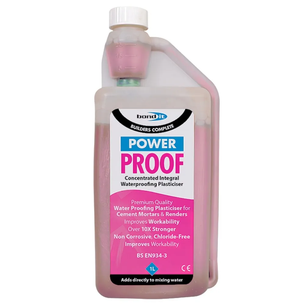 Bond It – Power Proof Concentrated Integral Waterproofer Plasticiser – 1L (POWP1) Bond It – Power Proof Concentrated Integral Waterproofer Plasticiser – 1L (POWP1)
