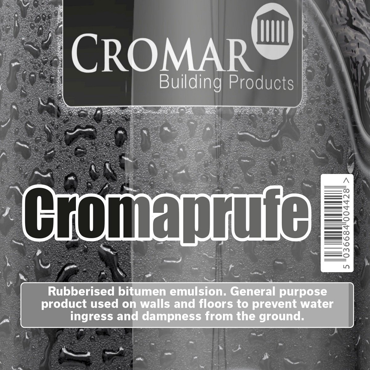 Cromar Cromaprufe DPM Damp Proof Liquid Membrane container with product description and branding.
