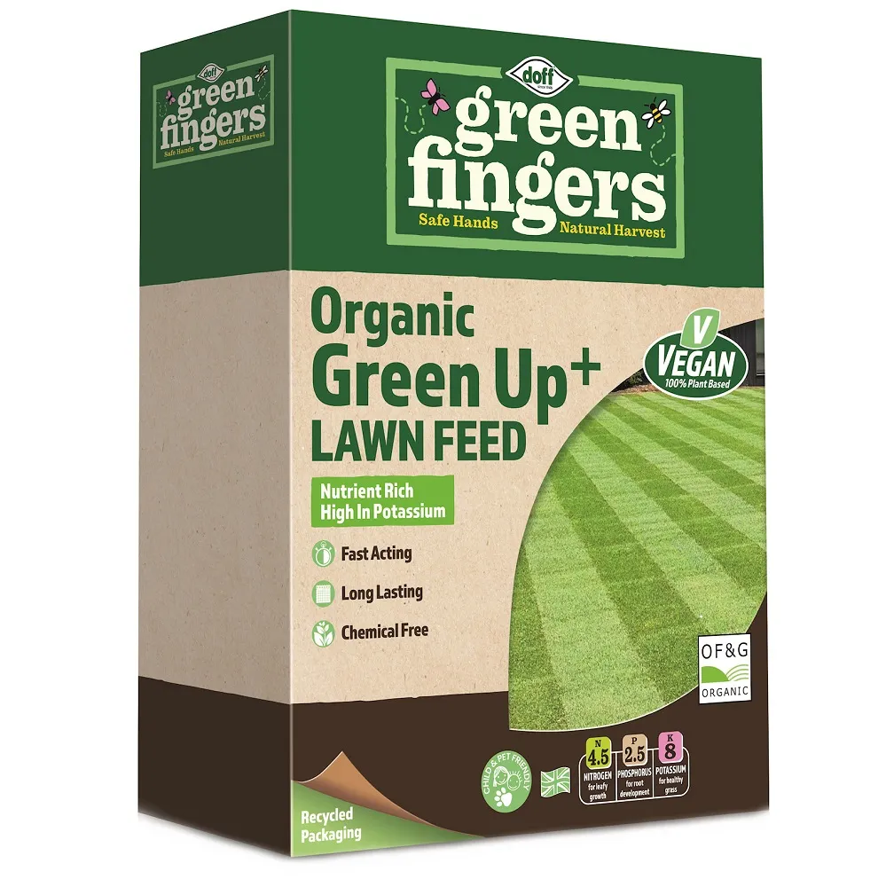 Doff Green Fingers Organic Green Up+ Lawn Feed 1.25kg for Nutritional Care (F-LG-A25-DGF)