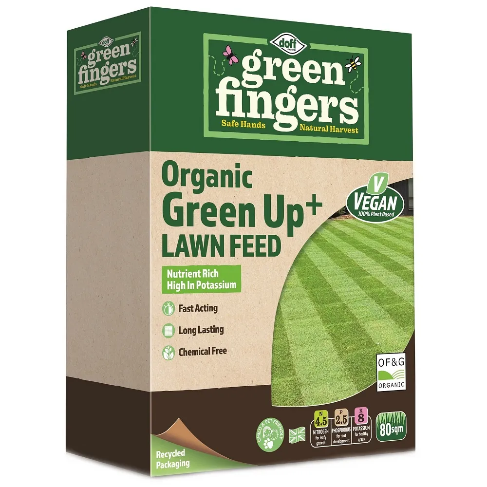 Doff Green Fingers Organic Green Up Lawn Feed 2kg for Lawn Care (F-LG-B00-DGF)