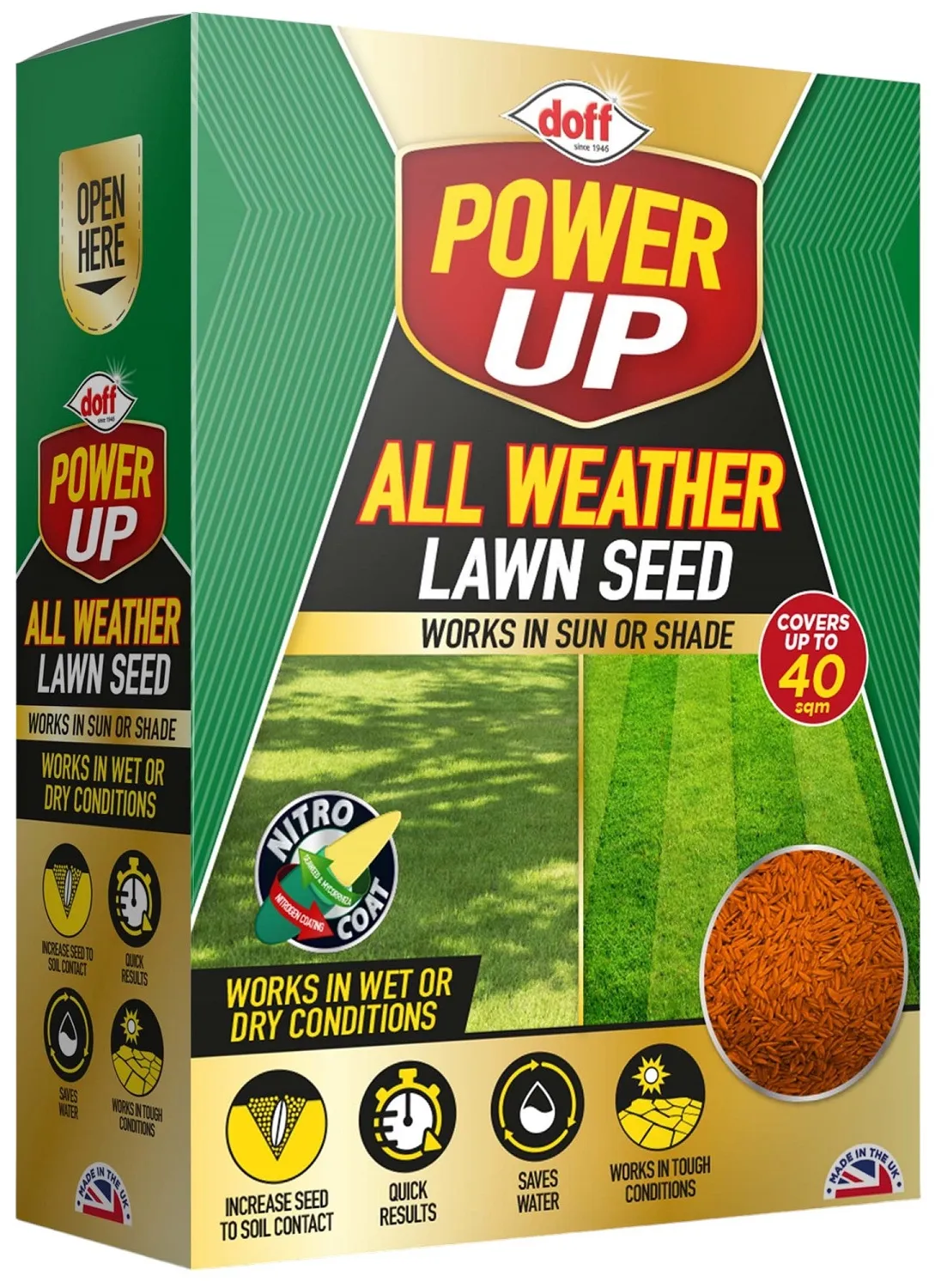 Doff Power Up All Weather Lawn Seed for Sun and Shade 1kg (F-GH-A00-DPU)
