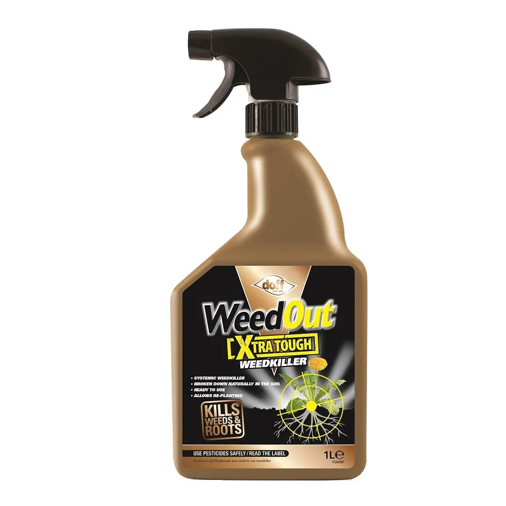 Doff WeedOut Xtra Tough Weedkiller 1L – Kills Weeds & Roots Fast Doff WeedOut Xtra Tough Weedkiller 1L – Kills Weeds & Roots Fast (F-FQ-A00-DOF)