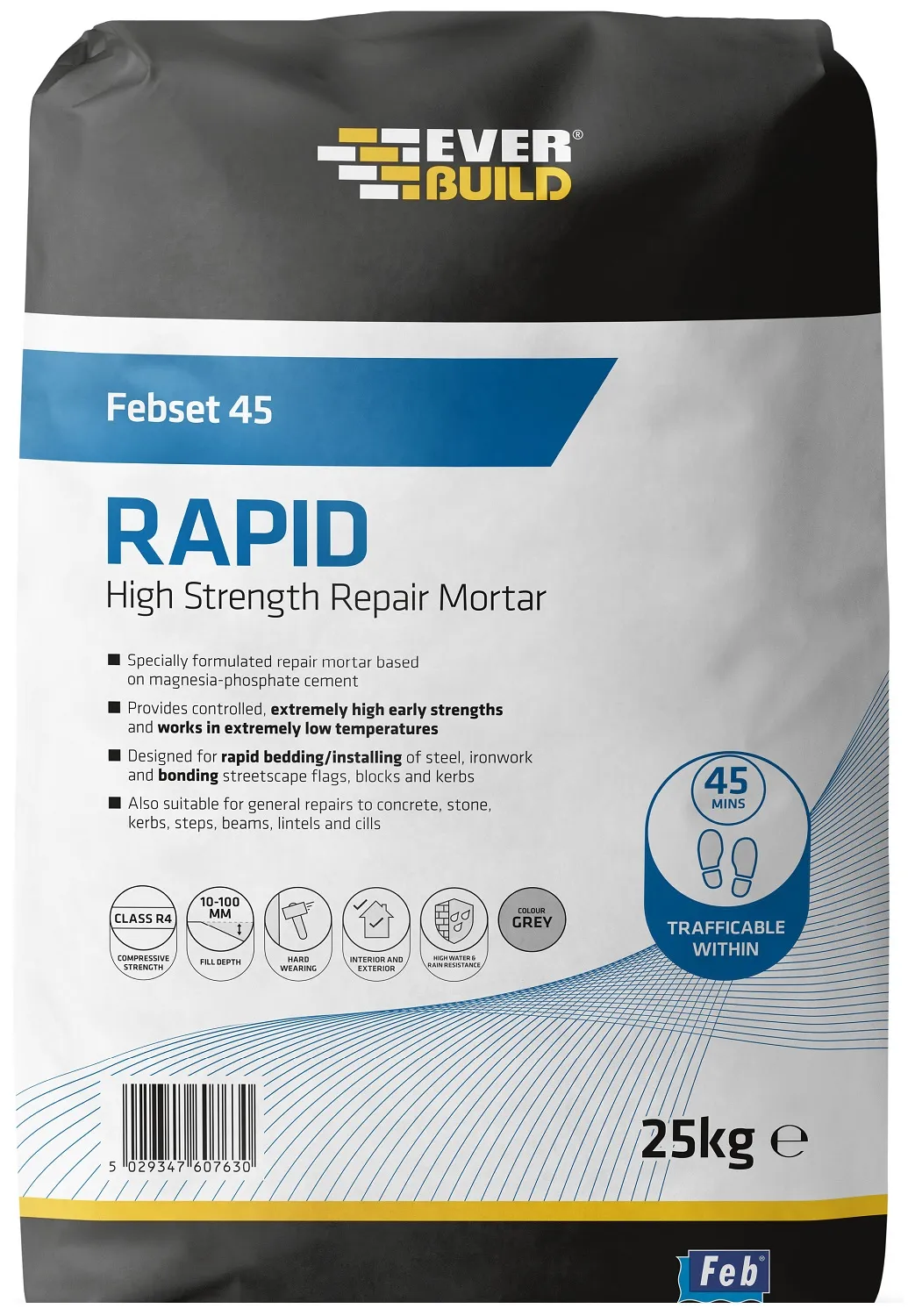Everbuild Febset 45 Rapid Repair Mortar and Bedding Compound Everbuild Febset 45 Rapid Repair Mortar and Bedding Compound 628382 (FBSET45)