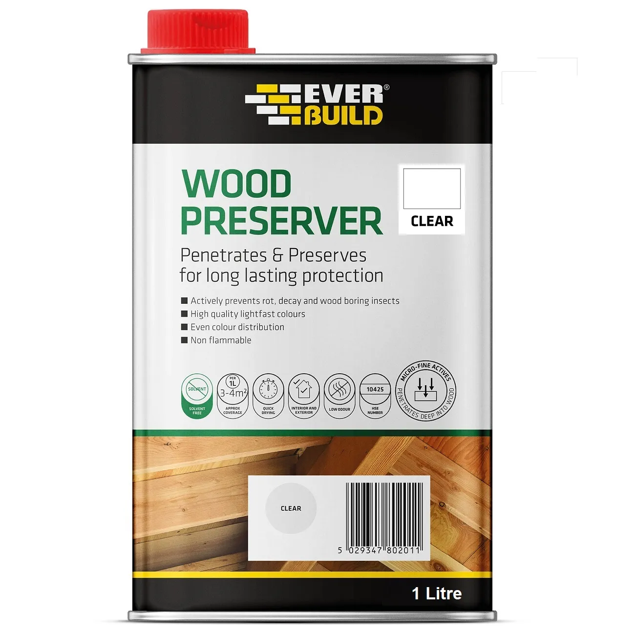 Everbuild Lumberjack Clear Wood Preserver 1L – Penetrates & Preserves Everbuild Lumberjack Clear Wood Preserver 1L – Penetrates & Preserves (482976)