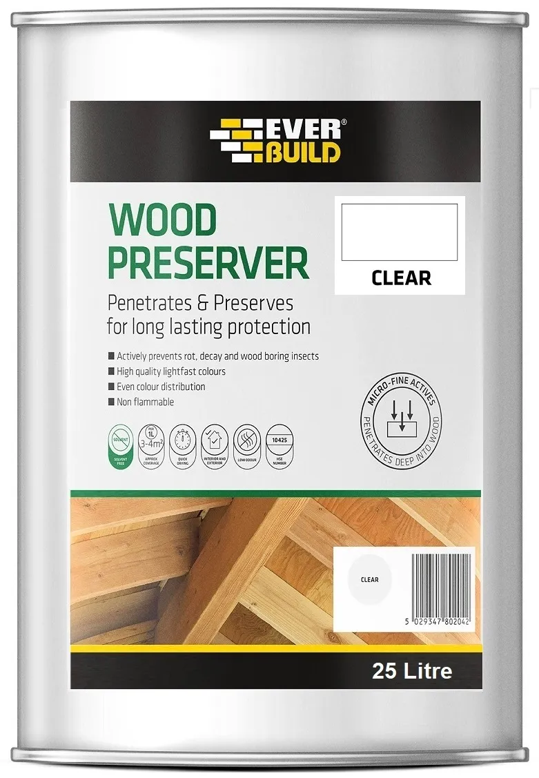 everbuild-lumberjack-wood-preserver-clear-25-litre-ljcr25-sika-482978 Everbuild Lumberjack Wood Preserver 25L Clear Finish (482978)