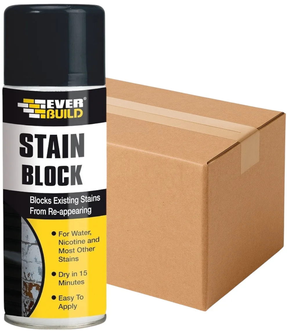 everbuild-stainblock-stain-block-spray-applied-decorating-wall-ceiling-water-stainstp-box-of-12-path-and-patio Everbuild Stain Block Spray 400ml, Box of 12 – Water Nicotine Stains 488592 (STAINSTP-12)