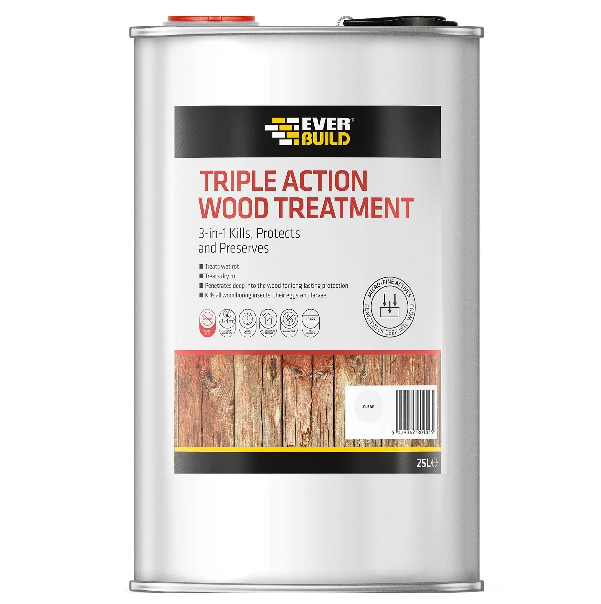 Everbuild Lumberjack Triple Action Wood Treatment 25L for Large Projects (LJUN25) Everbuild Lumberjack Triple Action Wood Treatment 25L Large Tin 483186 (LJUN25)