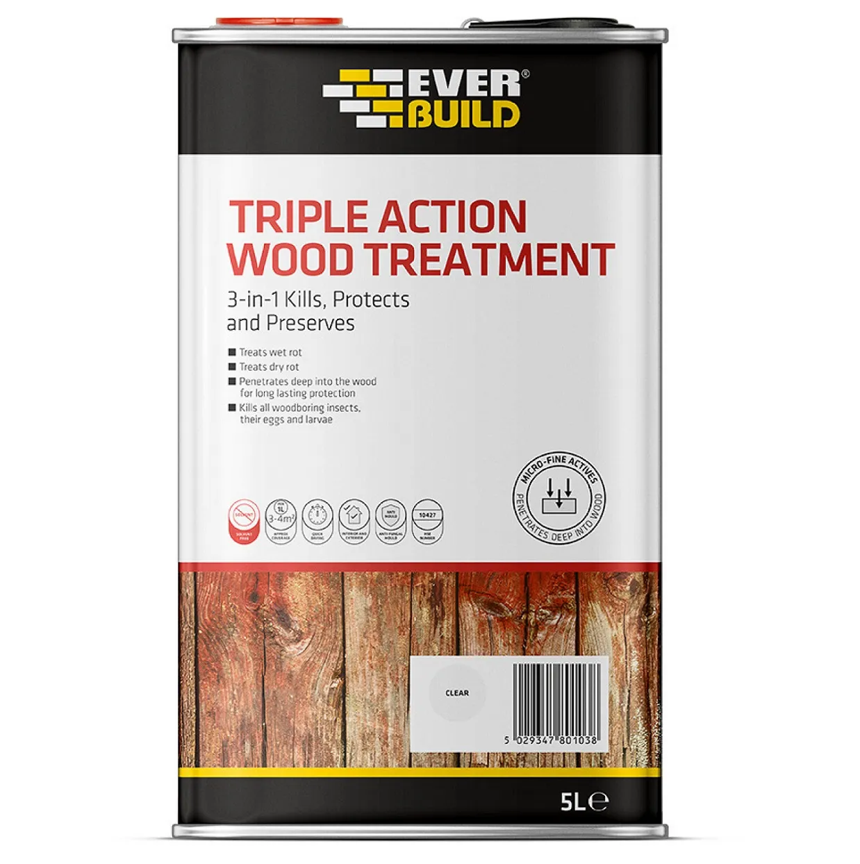 Everbuild – Lumberjack Triple Action Wood Treatment 5L for Multiple Uses (483185)