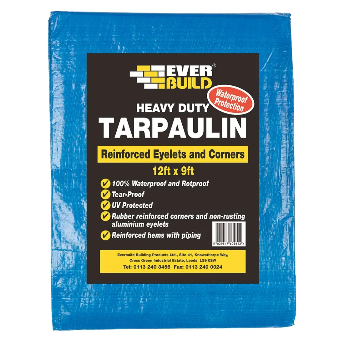 Everbuild Heavy Duty Tarpaulin – Waterproof & Tear-Proof, 12ft x 9ft Everbuild Heavy Duty Tarpaulin – Waterproof & Tear-Proof, 12ft x 9ft 484996 (1TARP9)