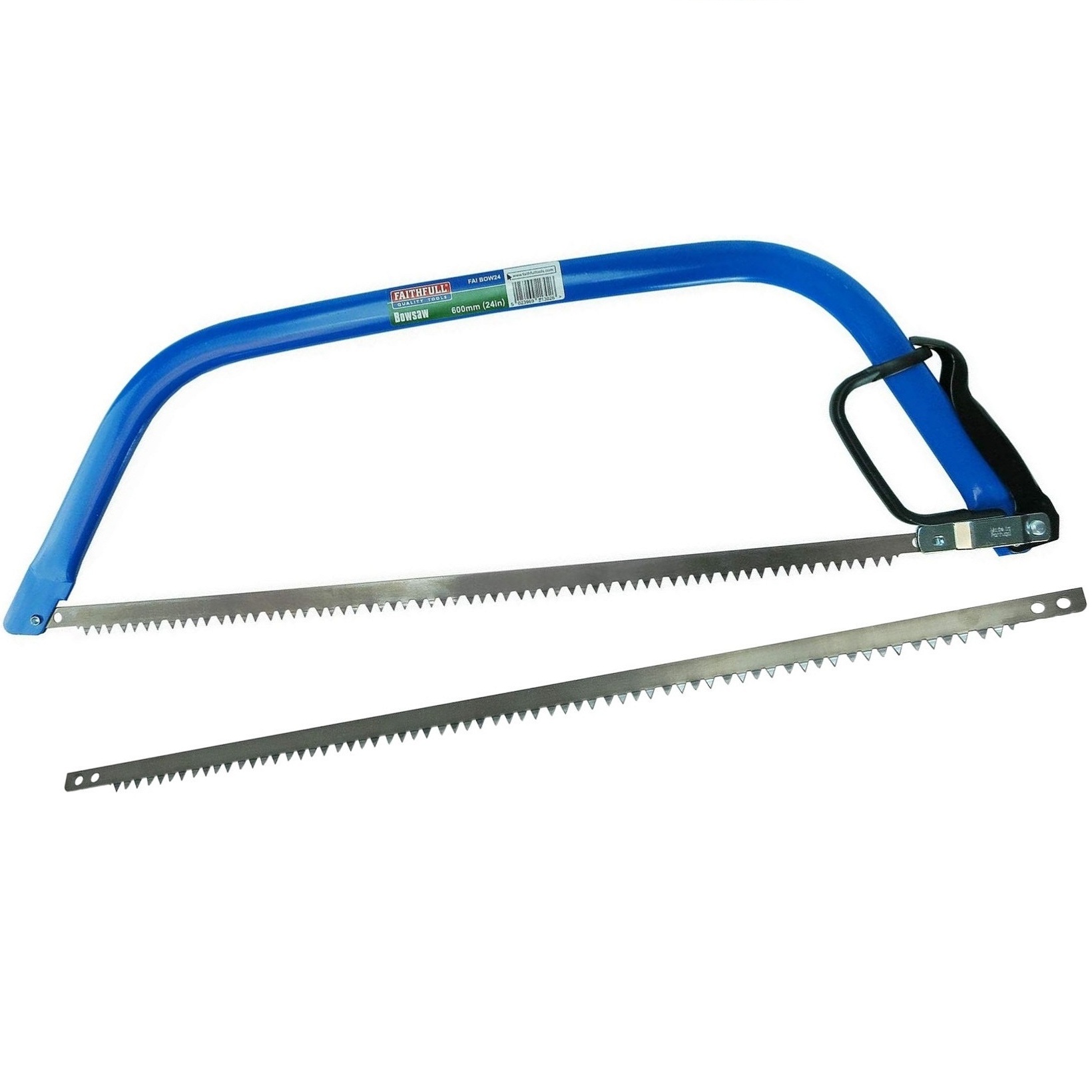 Blue Faithfull Garden 24-inch bowsaw with an extra blade for wood cutting FAIBOW24.