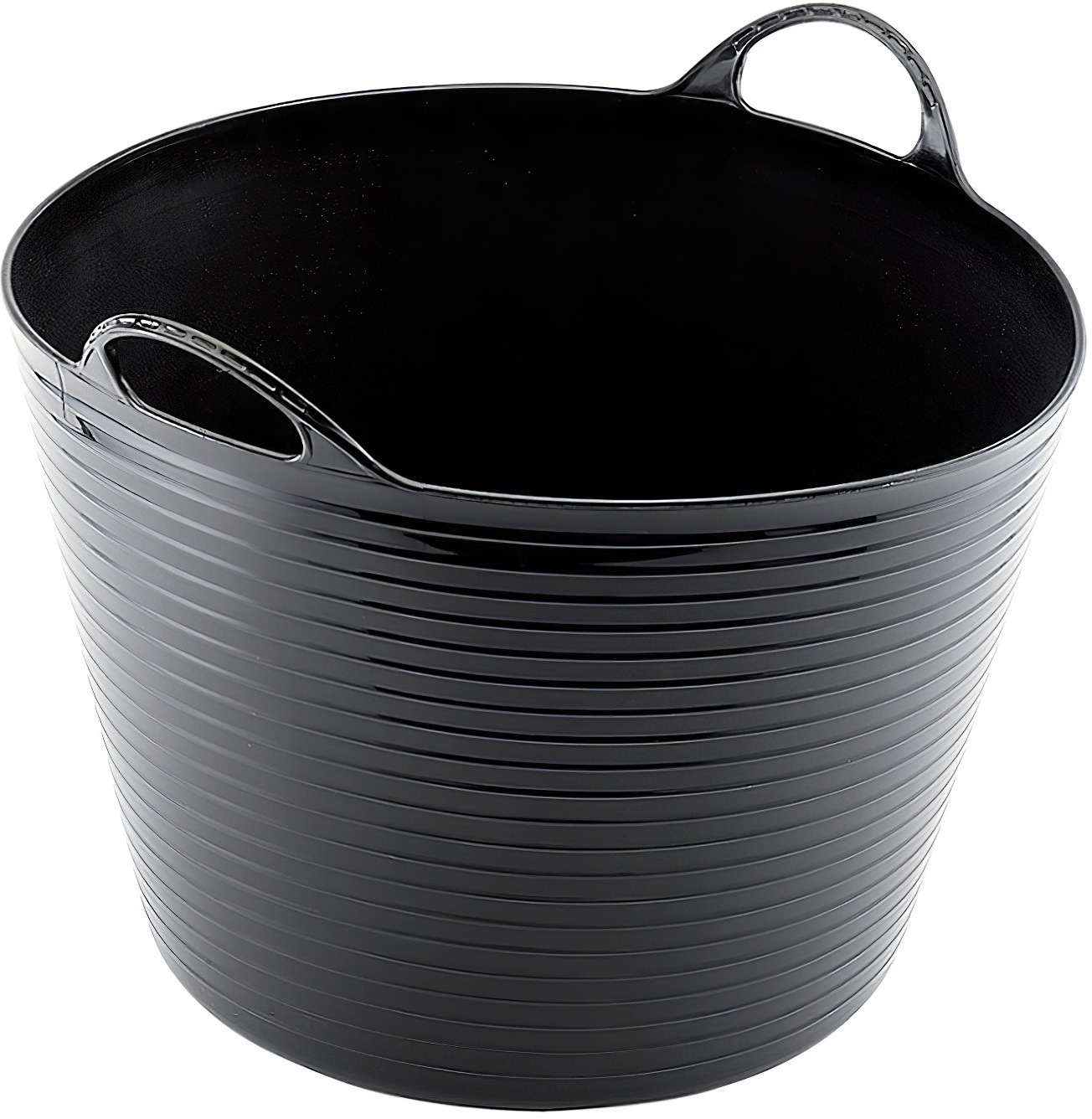 Faithfull Black 15L garden flexible bucket with handles, suitable for various gardening tasks.