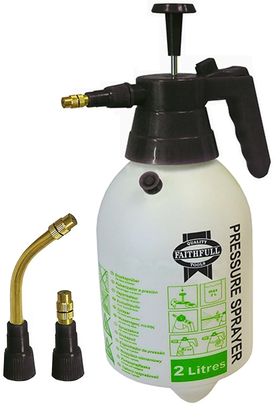 Faithfull Garden Hand Held Pump Pressure Sprayer 2L for Targeted Spraying (FAISPRAY2)