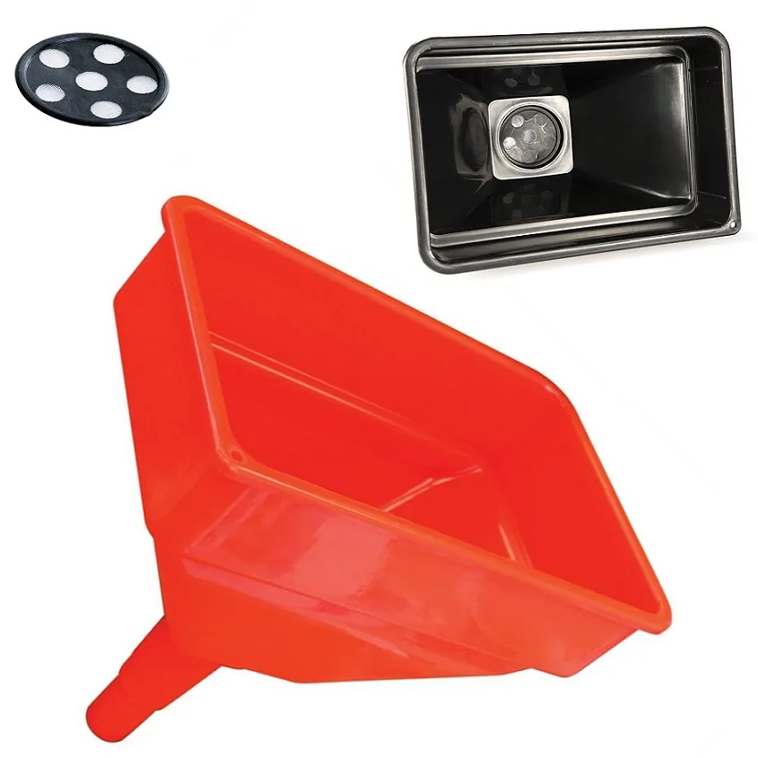 Heavy Duty Large Garage Oil Funnel and Fuel Filter – Red (FAIAUTRACTOR) Heavy Duty Large Garage Oil Funnel and Fuel Filter – Red (FAIAUTRACTOR)
