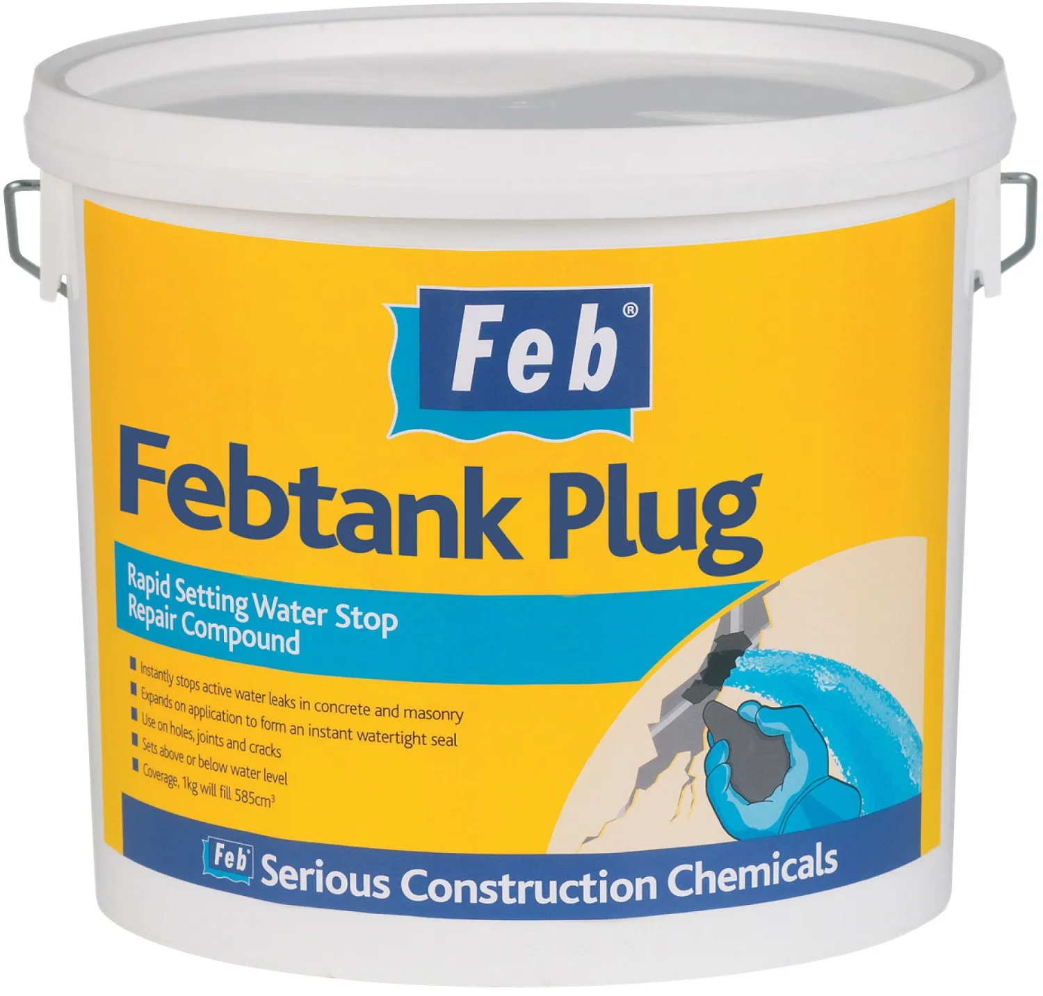Feb Febtank Plug Rapid Setting Water Stop Repair Compound 5kg (FBWATPLUG5) Feb Febtank Plug Rapid Setting Water Stop Repair Compound 5kg 486603 (FBWATPLUG5)