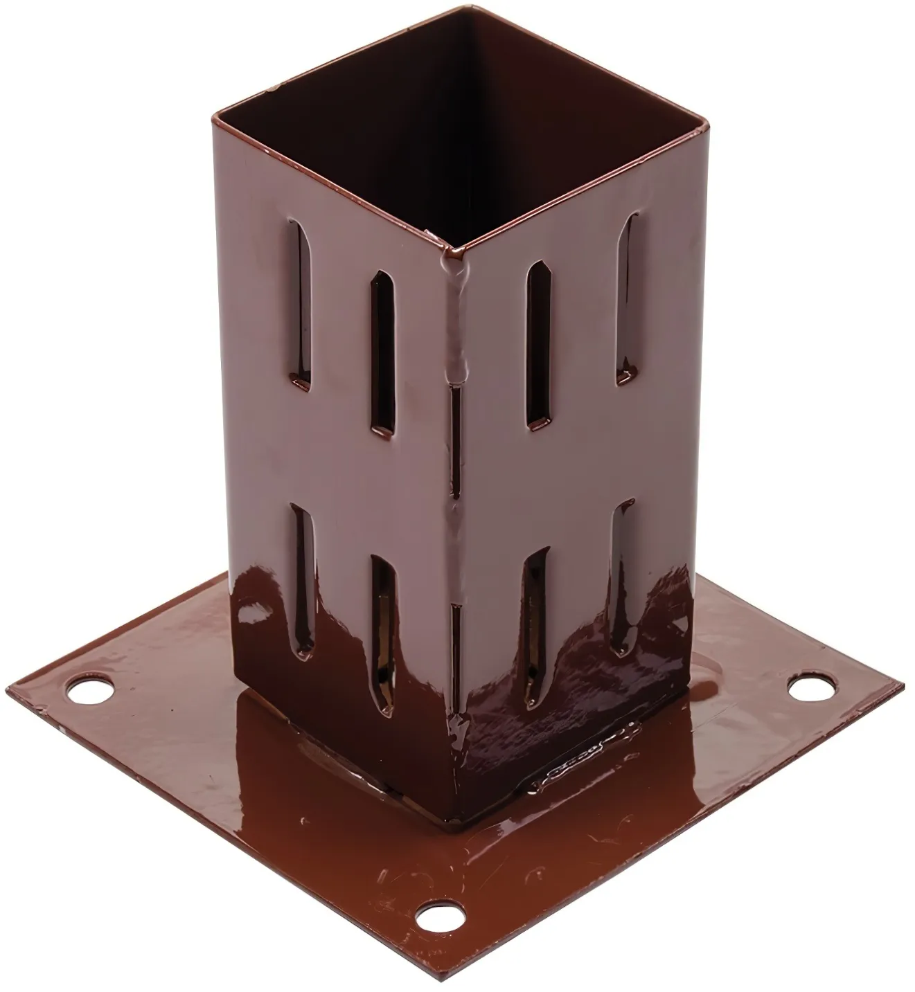 fixman-bolt-down-garden-fence-post-shoe-75mm-3-inch-376663 Fixman Metal Garden Fence Post Shoe for 75mm Timber Bolt Down Mounting (376663)