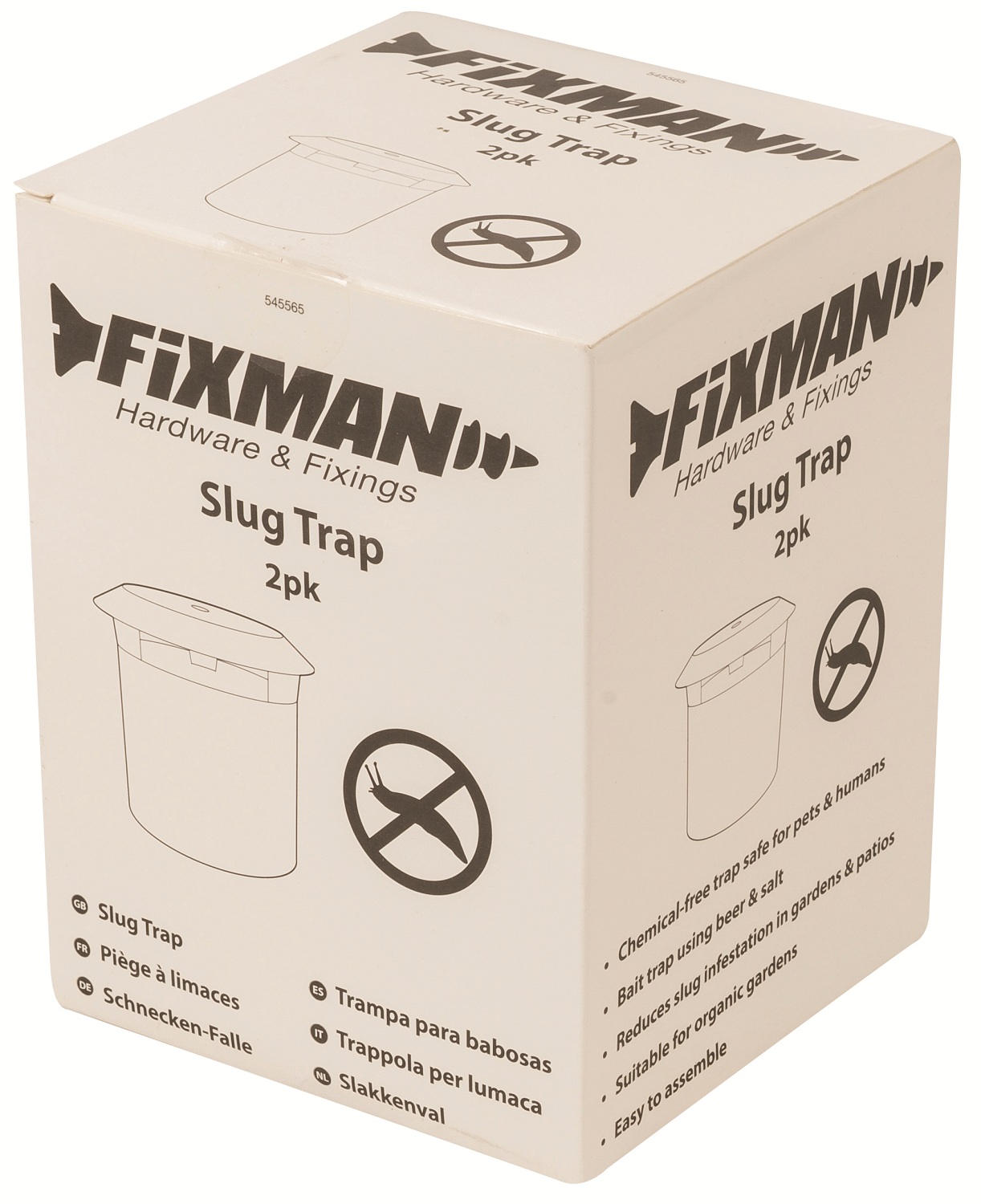 Fixman slug and snail traps for garden protection packaging side view