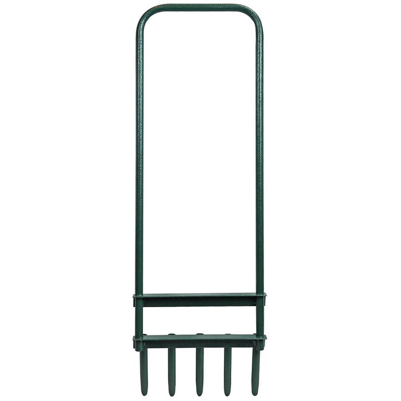 Green lawn aerator with five prongs for grass maintenance