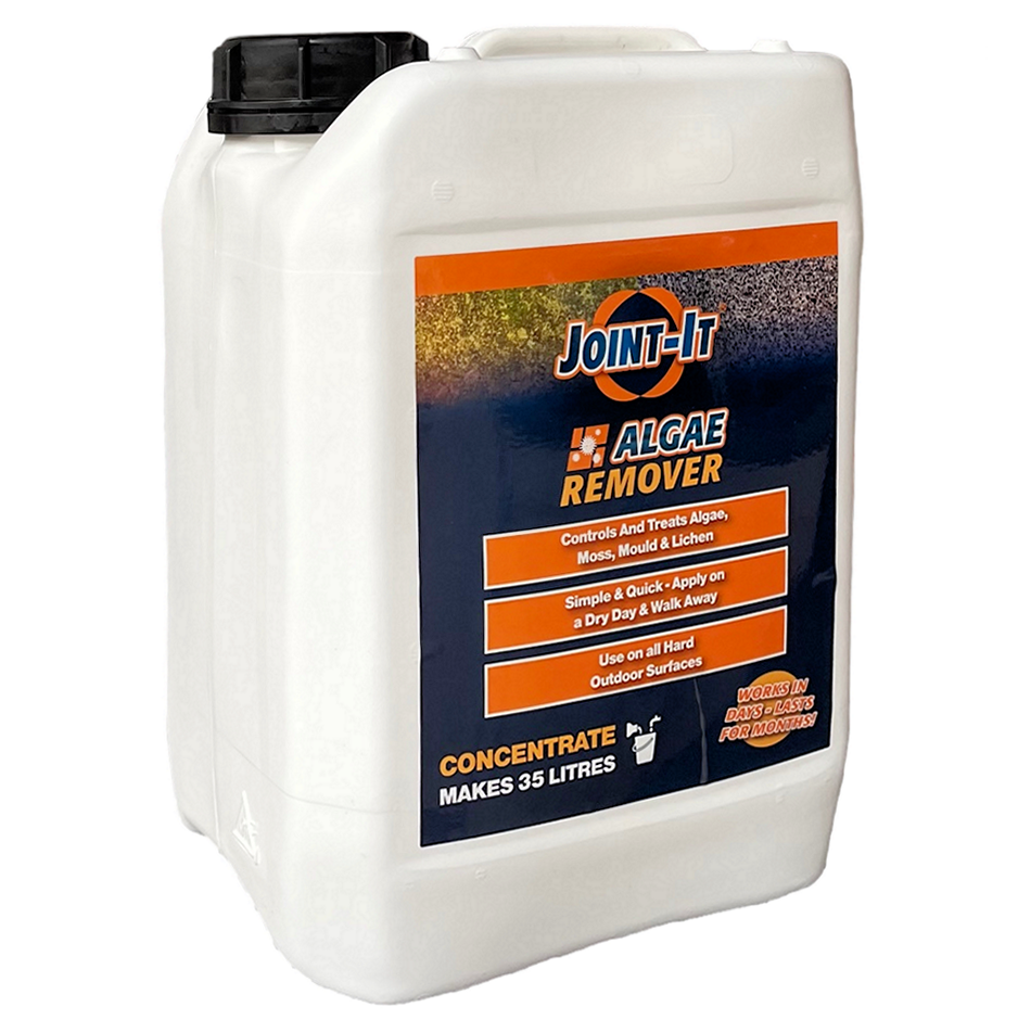 5-litre container of Joint It Algae Remover Concentrate for patio and driveway cleaning.