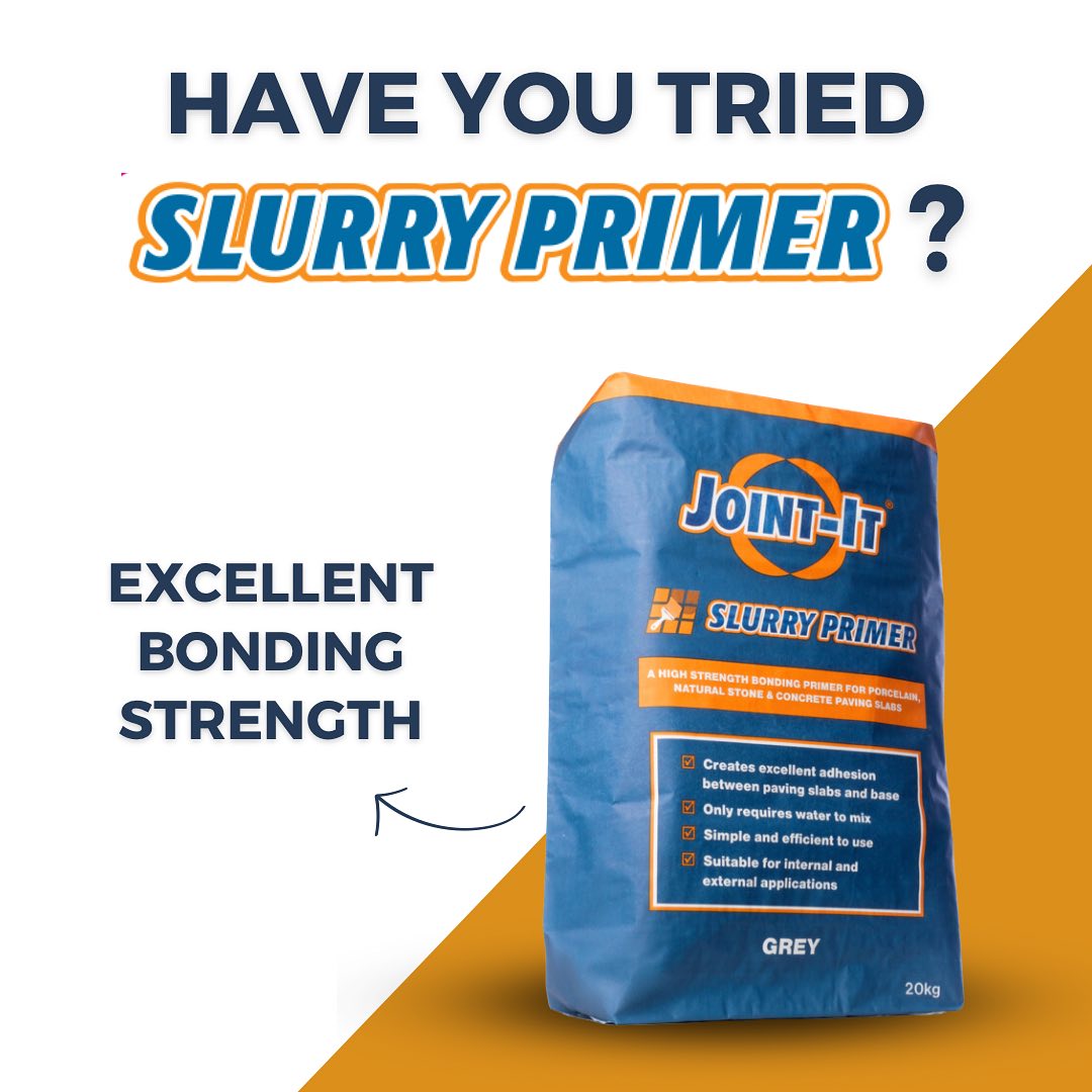 Joint It Slurry Primer 20kg bag with text highlighting excellent bonding strength.