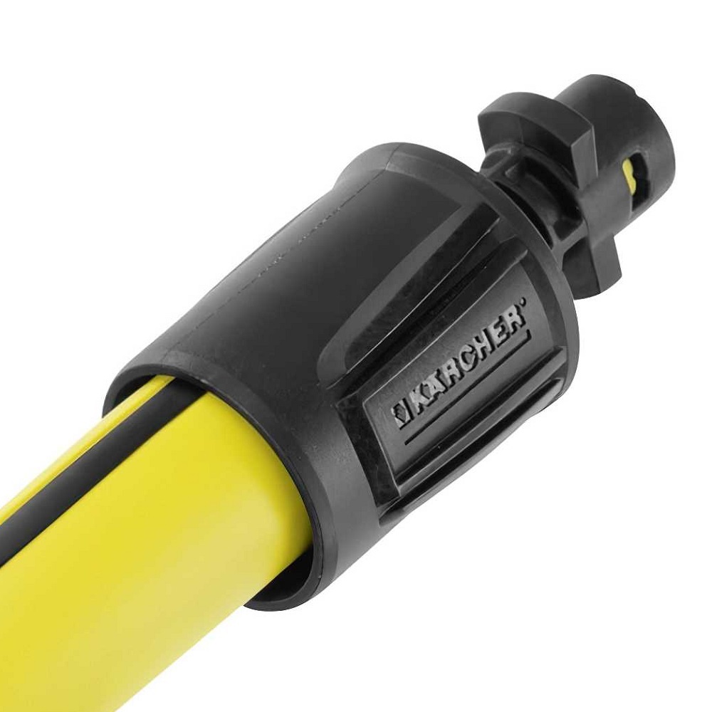 Close-up of the Karcher Soft Brush Pressure Washer attachment with yellow and black detailing.