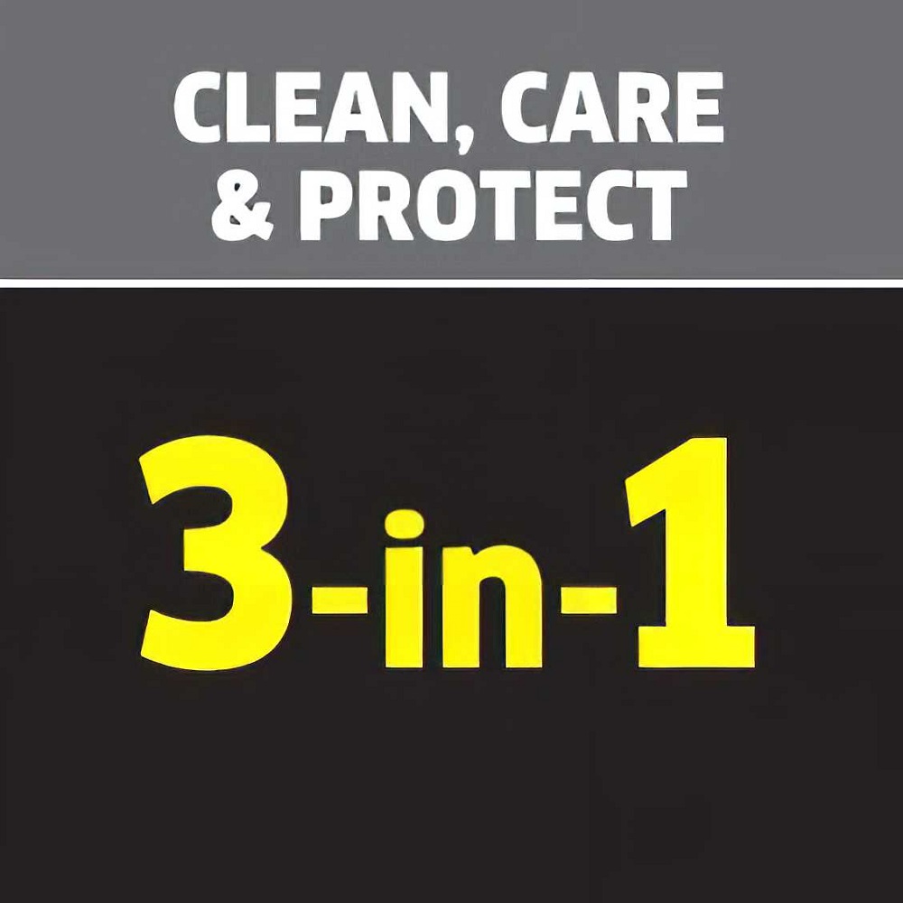 Displaying the text Clean, Care, & Protect, 3-in-1