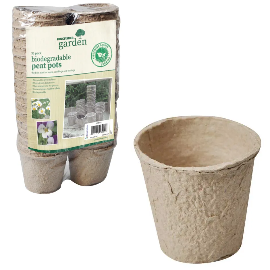 Kingfisher Garden Biodegradable Round Growing Peat Pots – 3-inch, 36 Pack (PPOTSR) Kingfisher Garden Biodegradable Round Growing Peat Pots – 3-inch, 36 Pack (PPOTSR)