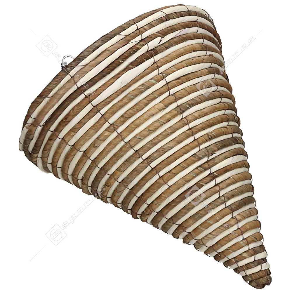 12 inch cone-shaped hanging flower basket made from natural rope