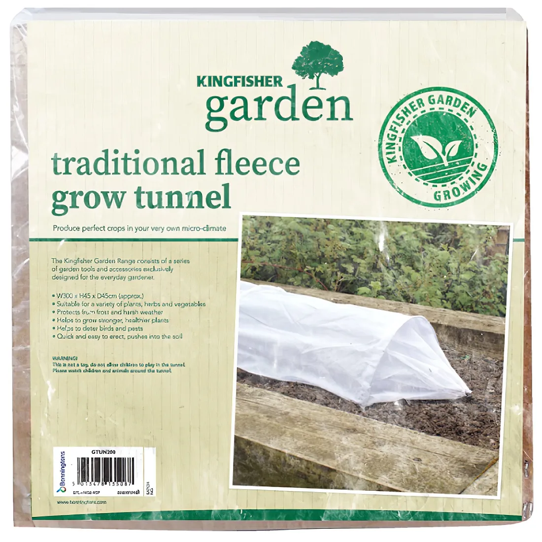 Kingfisher Garden 3m Traditional Fleece Grow Tunnel for Frost Protection (GTUN200) Kingfisher Garden 3m Traditional Fleece Grow Tunnel for Frost Protection (GTUN200)