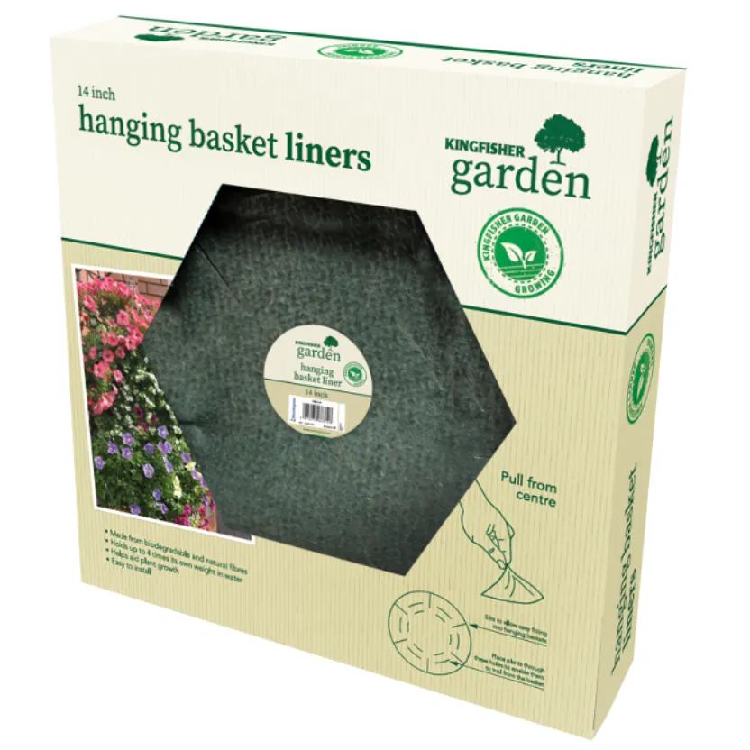 Kingfisher Garden 14 Inch Round Hanging Basket Green Jute Liner (HBL14)the hunthunt