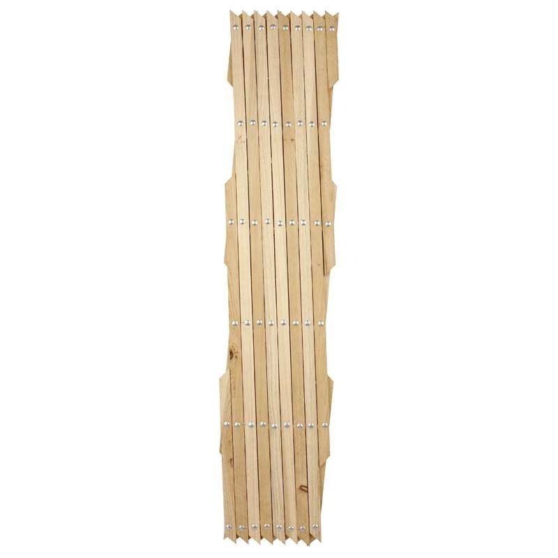 Wooden trellis with riveted design for garden plant support, measuring 6ft by 2ft.