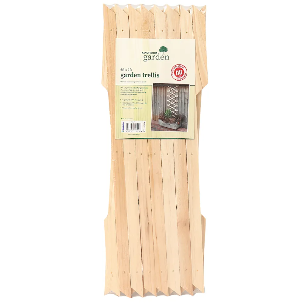 Kingfisher Garden Expanding Wooden Trellis for Climbing Plants 6ft x 1ft Kingfisher Garden Expanding Wooden Trellis for Climbing Plants 6ft x 1ft (TRELIS1)