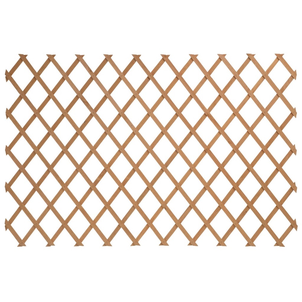Wooden trellis with a lattice design, suitable for climbing plants.