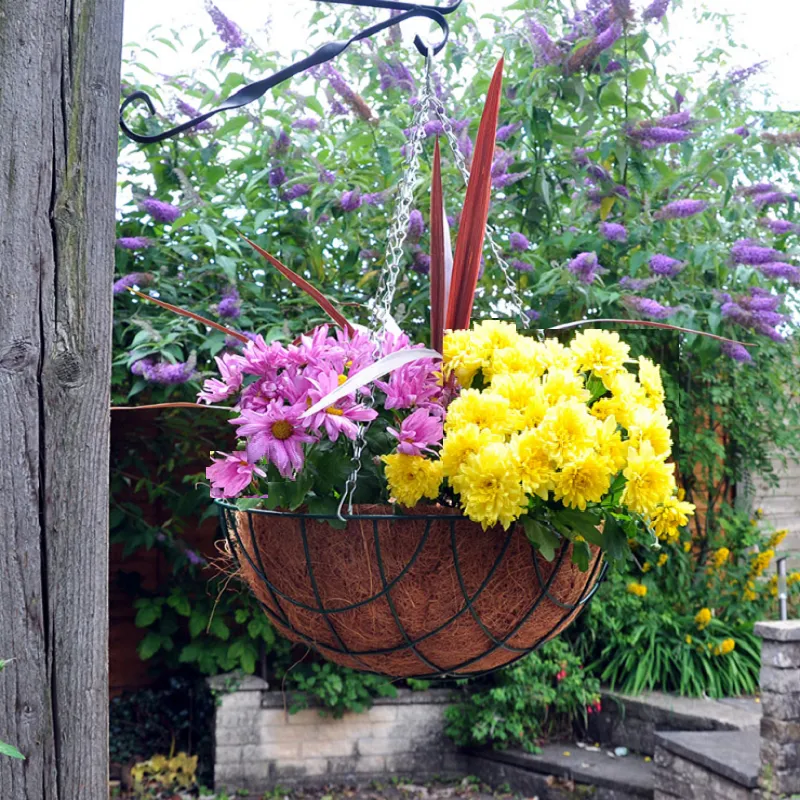 Kingfisher Garden 16 Inch Green Wire Hanging Flower Basket (HB16G)
