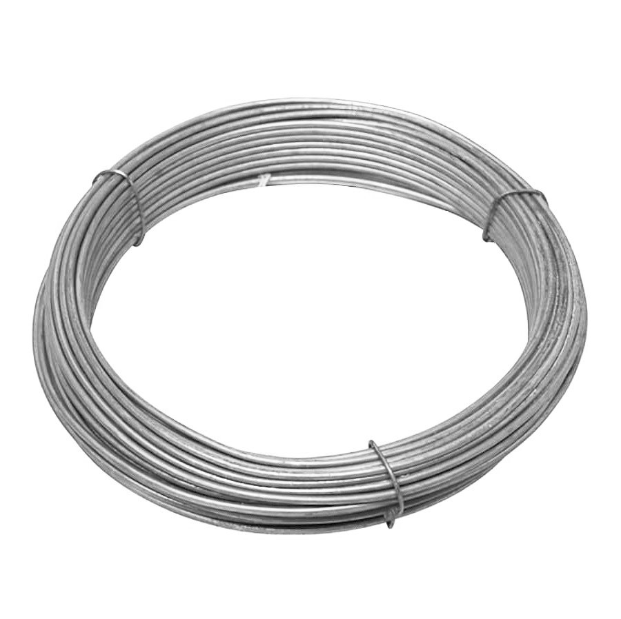 Coiled galvanised wire measuring 1.2mm in thickness and 20m in length.