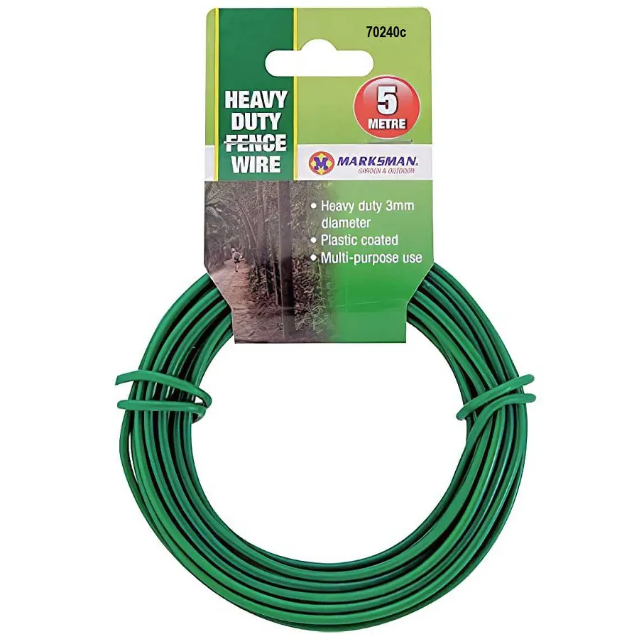 Marksman Garden Wire 3mm Green Plastic Coated for Plant Support – 5m (70240C) Marksman Garden Wire 3mm Green Plastic Coated for Plant Support – 5m (70240C)