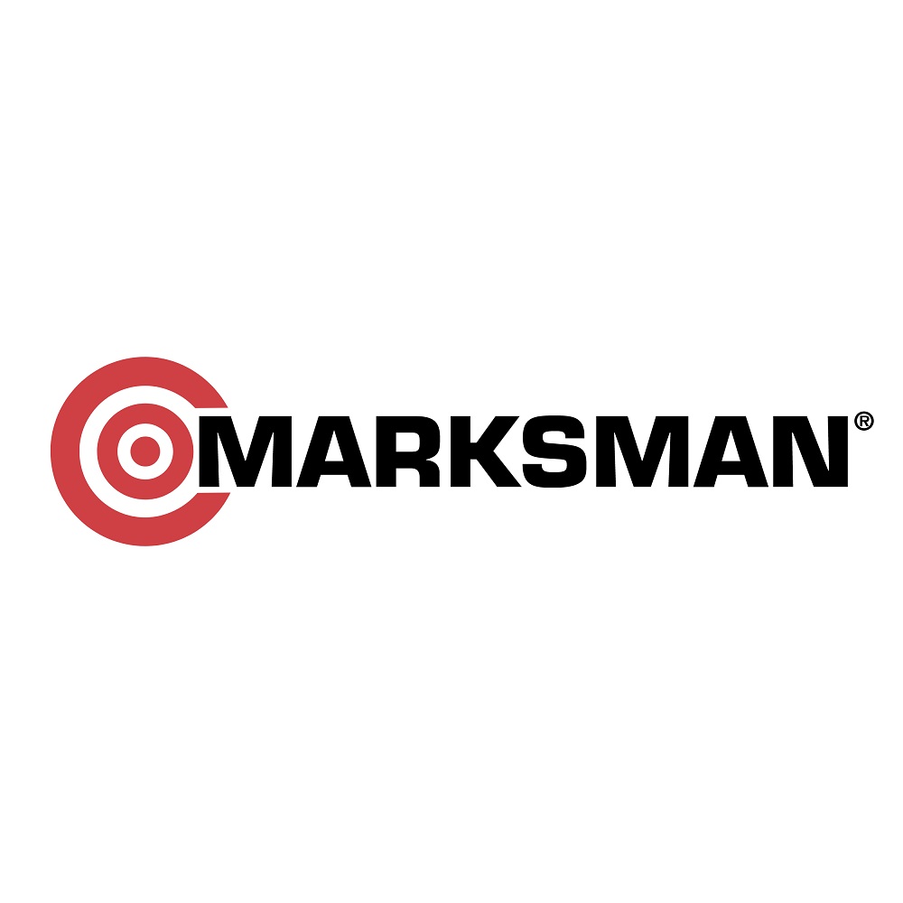 Marksman logo with a red target symbol and black text.