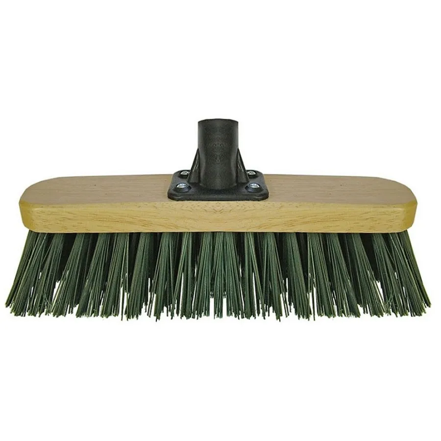 Marksman Green Stiff PVC Garden Broom Head – 12 Inch for Outdoor Cleaning (24006C)