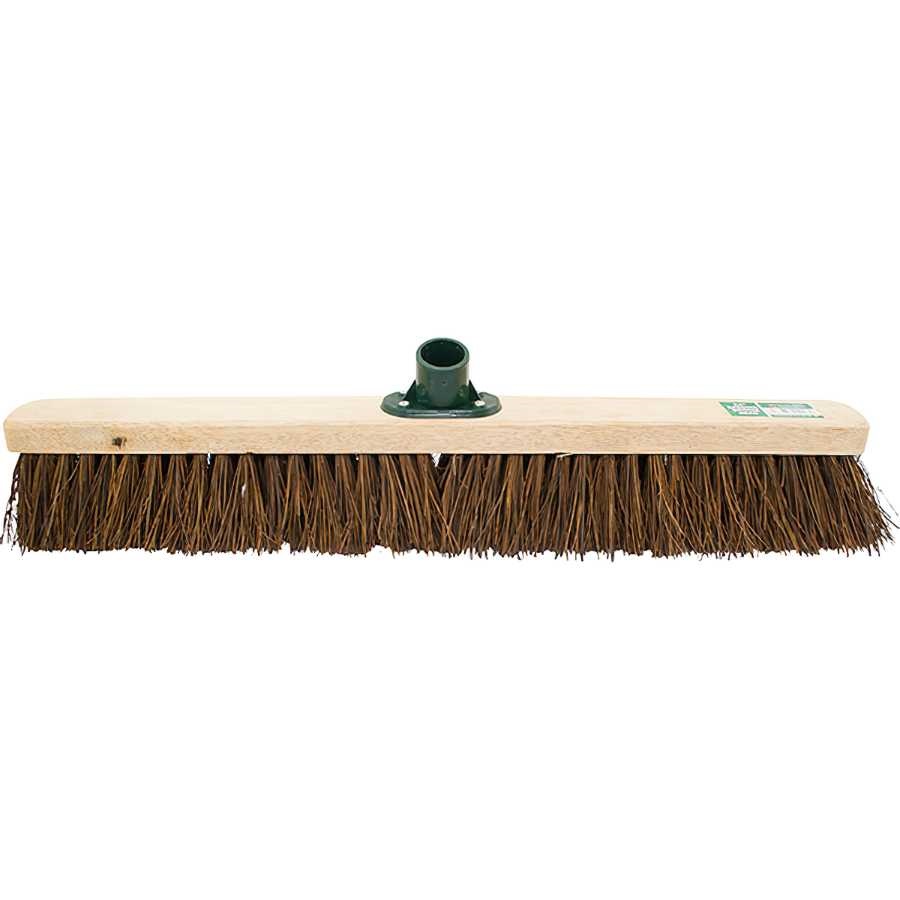 Marksman Large Broom Head with 24 Inch Stiff Natural Bassine Bristles for Outdoor Cleaning