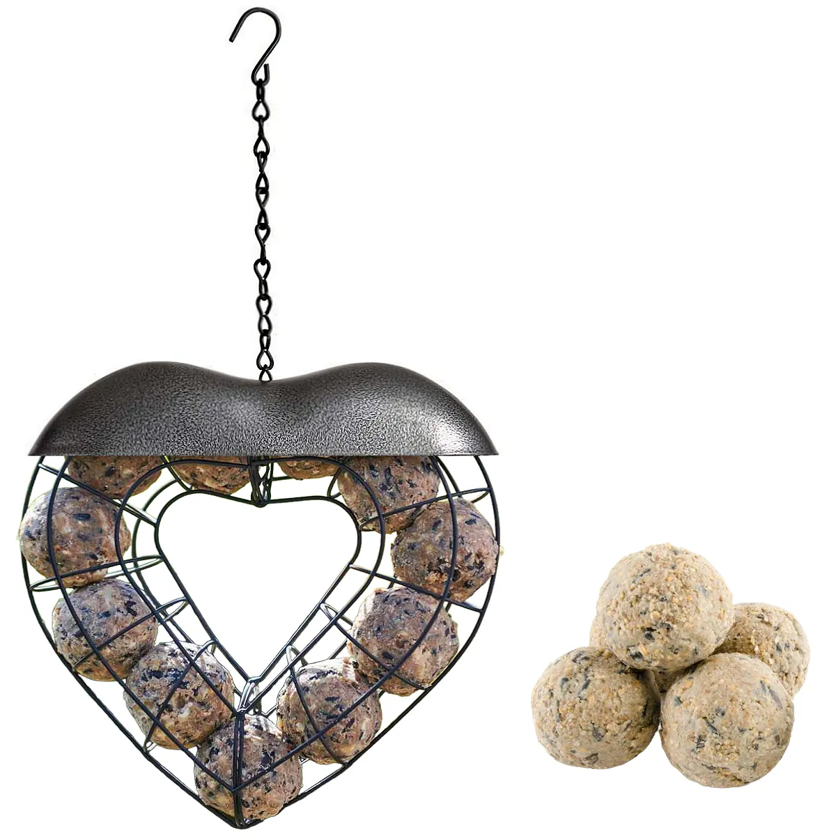 Natures Market Heart Shaped Suet Ball Bird Feeder with Aesthetic Design (BFLOVE2) Natures Market Heart Shaped Suet Ball Bird Feeder with Aesthetic Design (BFLOVE2)