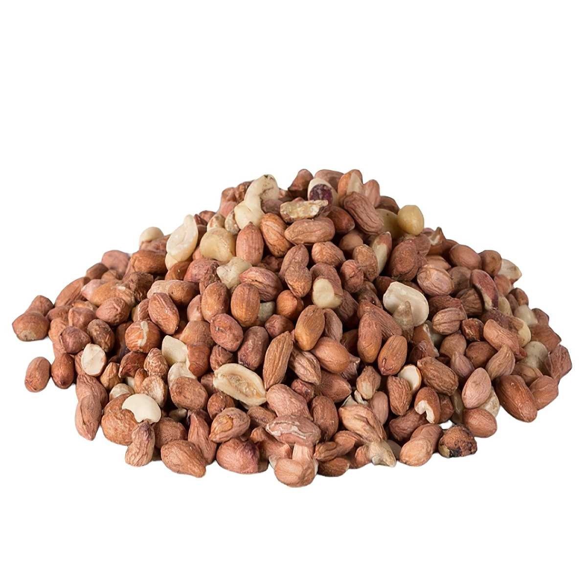 A pile of mixed nuts and peanuts.