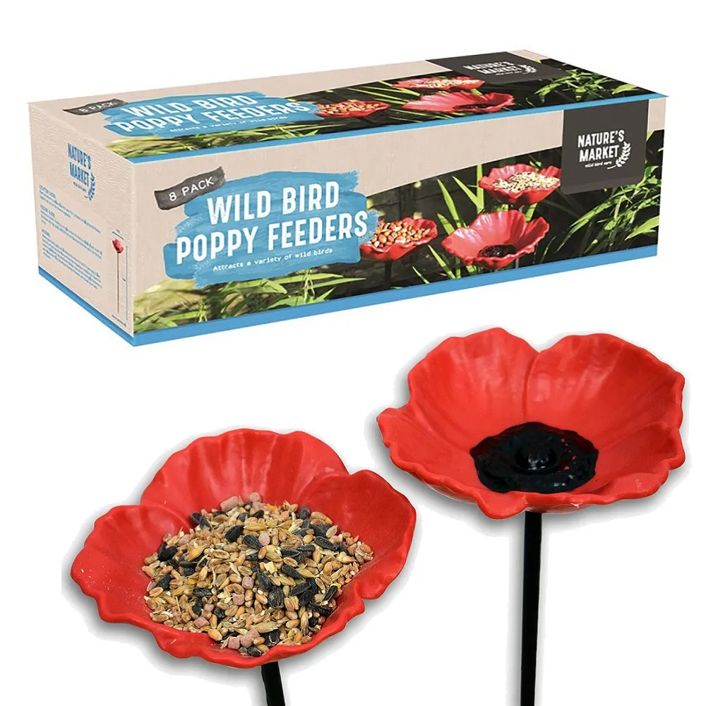 Natures Market Wild Bird Food Poppy Feeders 8pc Set for Small Birds (BFPOPPY8) Natures Market Wild Bird Food Poppy Feeders 8pc Set for Small Birds (BFPOPPY8)